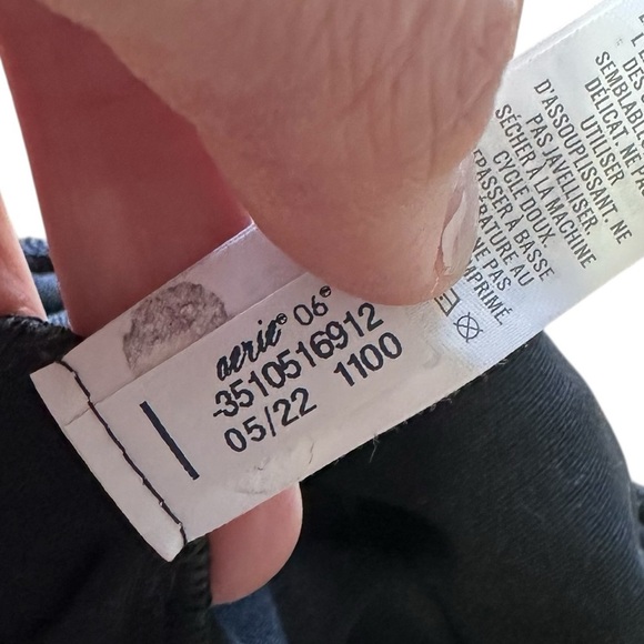 Aerie Black Elastic Waistband Pull On Wide Leg High Rise Trouser Pants Size S - Picture 5 of 12